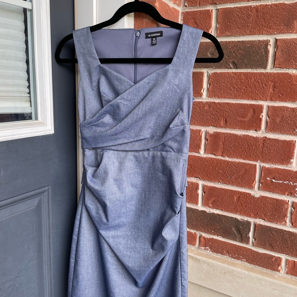 Le Château Blue Dress with Ruching